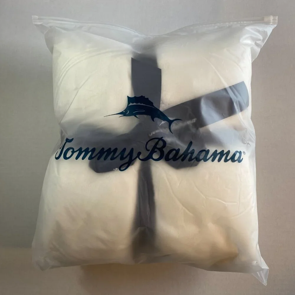 Tommy Bahama 50 X 70 White Flannel Plush Blanket/Throw